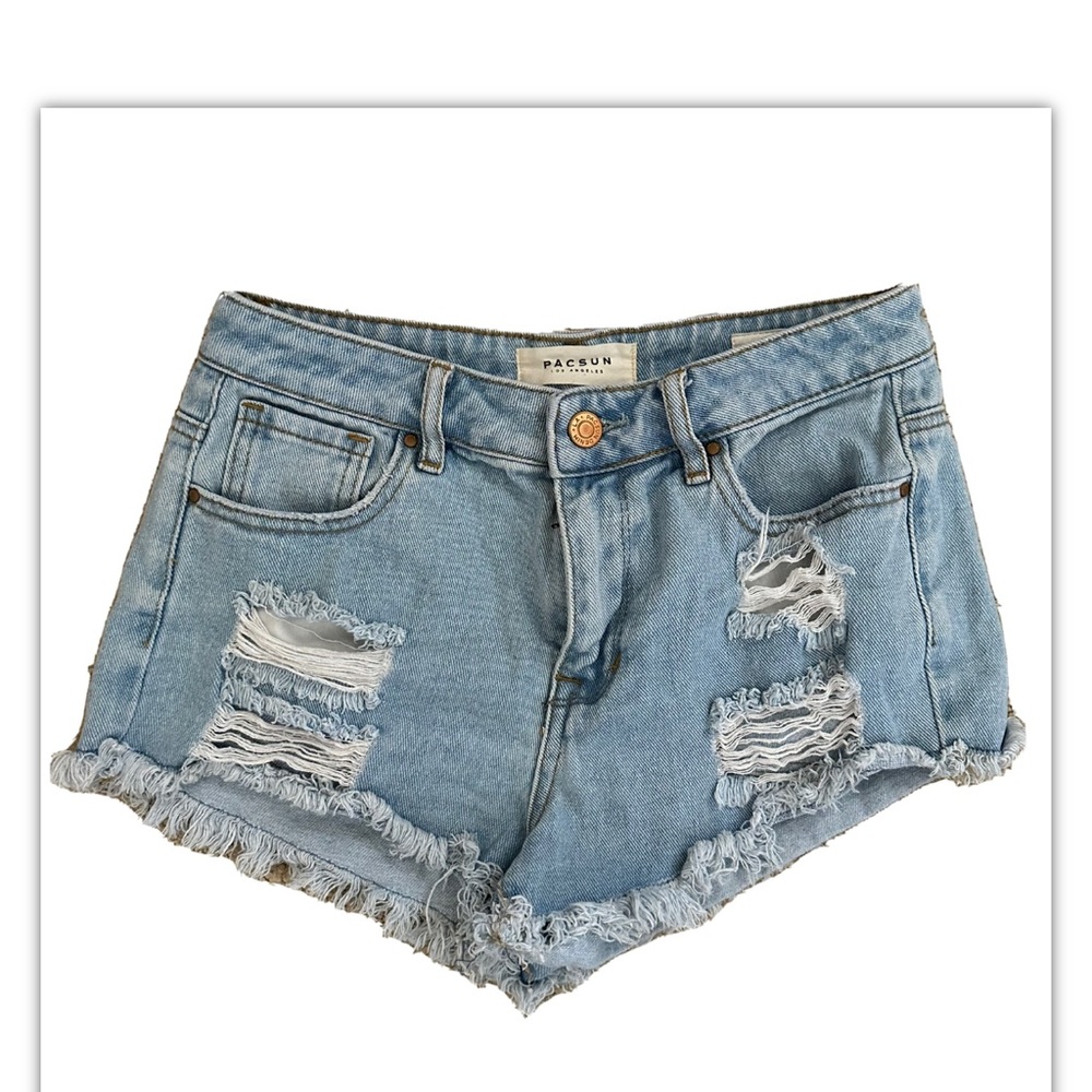 Pacsun Blue Jean Shorts  High Rise Festival Short size 25 Distressed